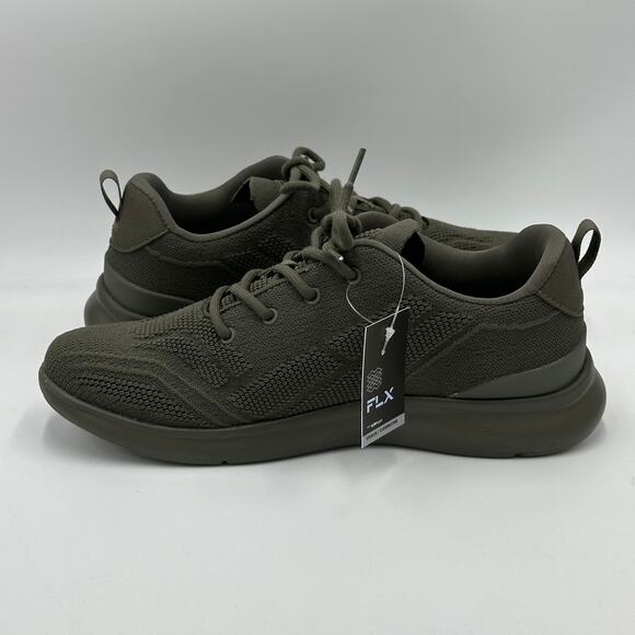 NWT FLX Tarmac Green Dynamic Knit Air Foam Training Dart Sneakers Mens Size 9.5 - Picture 9 of 15